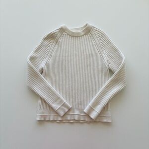 Mango Cream Ribbed Crew Neck Sweater